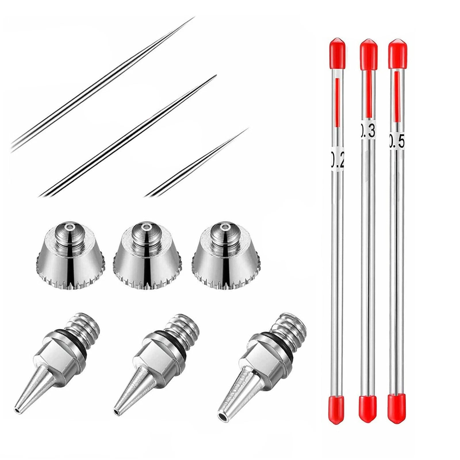 1 Set Stainless Steel Airbrush Nozzle Needle Parts For Airbrushes