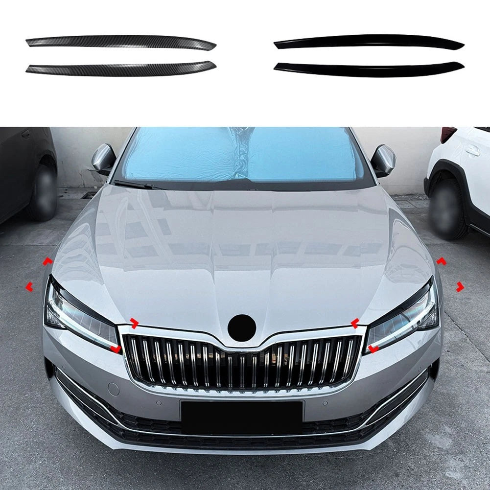 For Skoda Superb B8.5 2019 To 2022 Headlight Eyebrows Abs Trim Cover