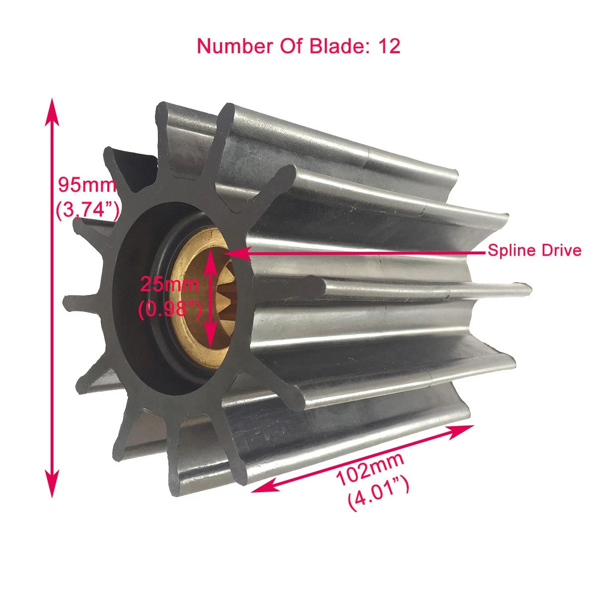 Marine Water Pump Impeller – Caterpillar 3176C