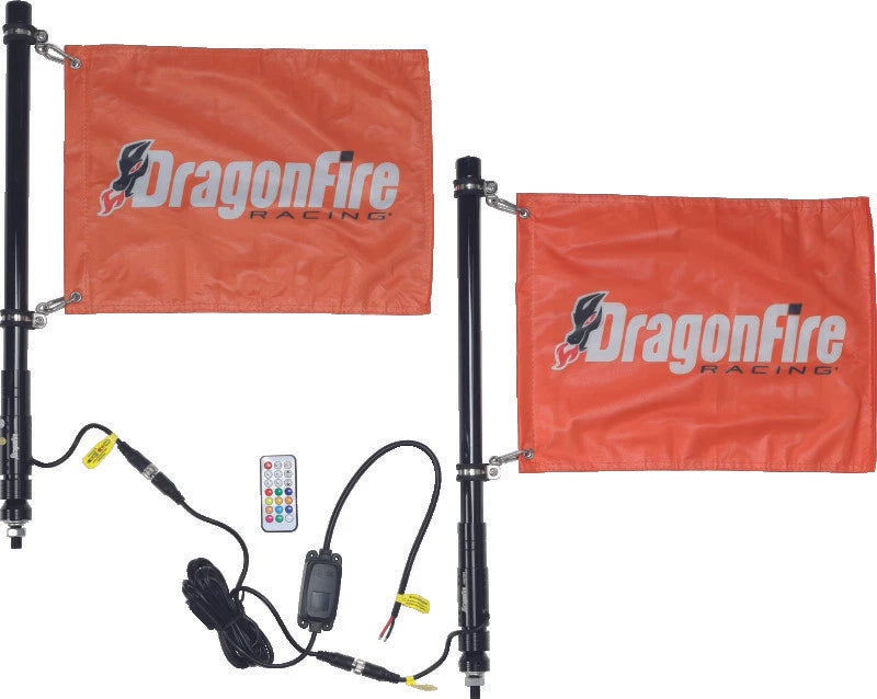 Dragonfire Racing 2ft Spiral Led Whip - Black