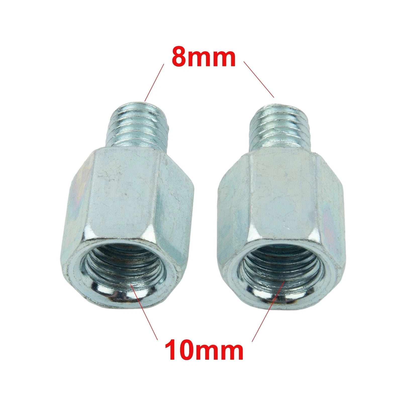 Set Mirror Adapter Threaded 10mm To 8mm Accessories Clockwise Brand