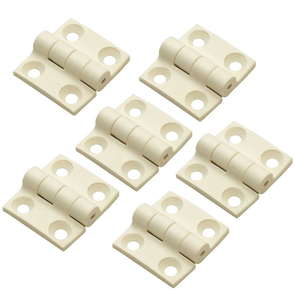 Boat Butt Hinge 1 1/2 x 1 3/8 Inch Plastic Off-White