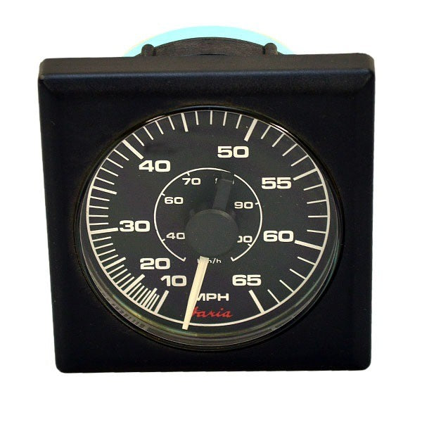 Faria Boat Speedometer SE9626 Square Bezel 65 MPH 3 1/4 Inch Black by Faria
