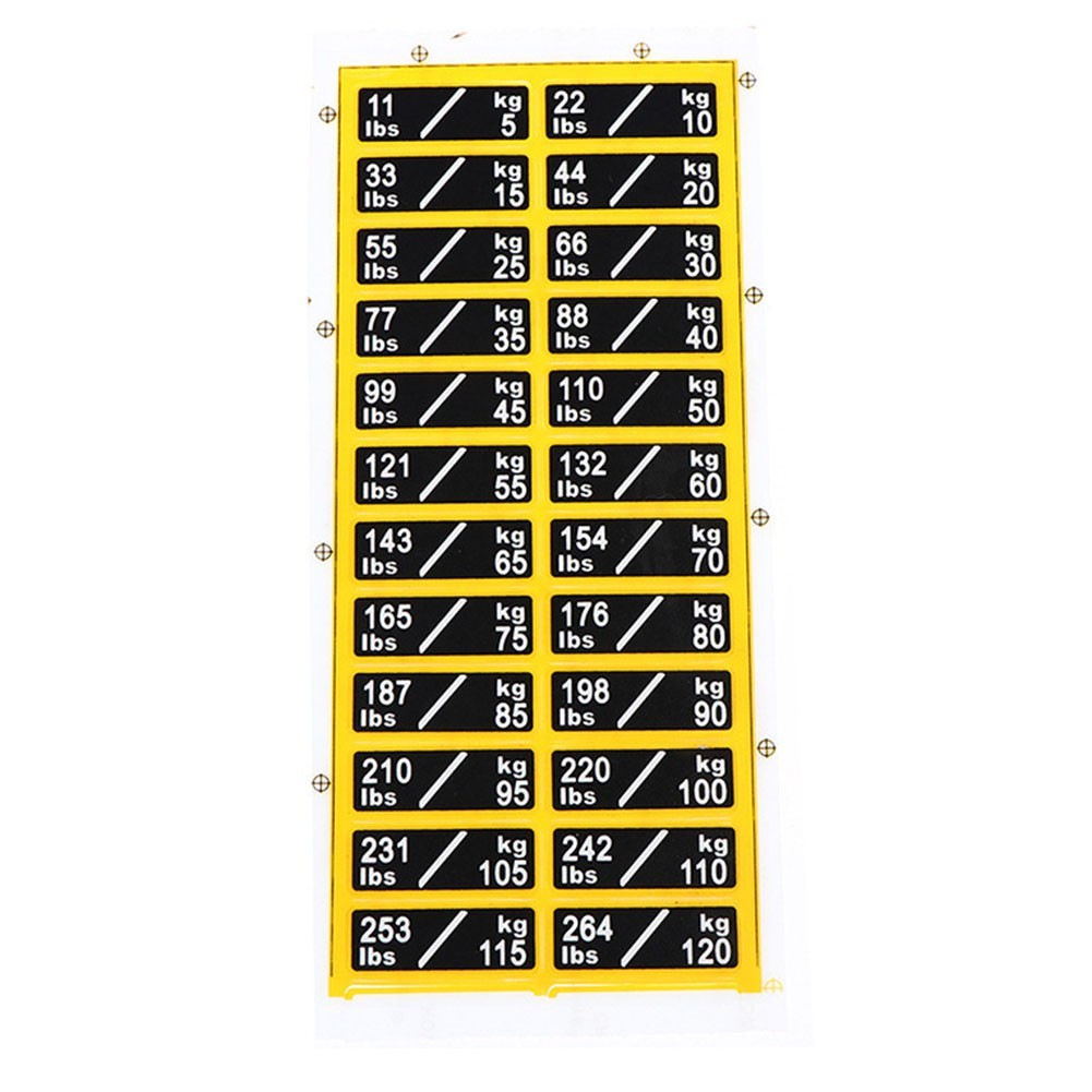 Fitness Equipment Number Sticker Labels
