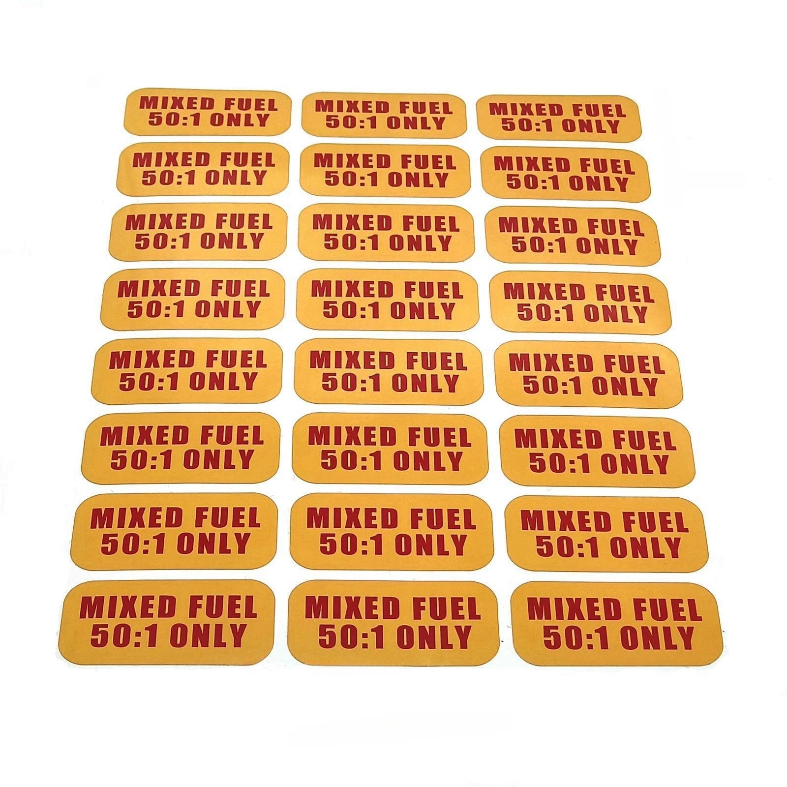 Mixed Fuel Only Stickers / Vinyl Decals 50:1 Gas Oil Mixture Labels