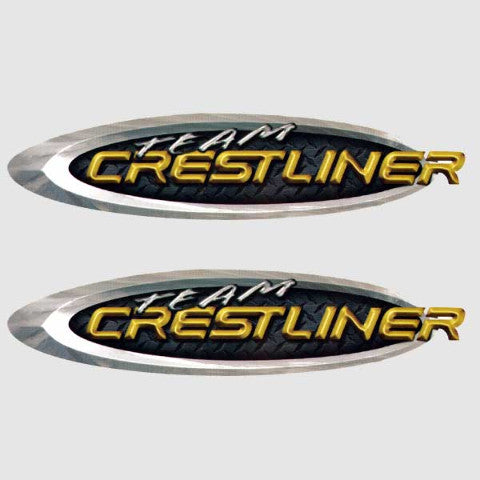 Crestliner Boat Decal 4621-DCL1570 Grey Team Crestliner (Pair) by Crestliner