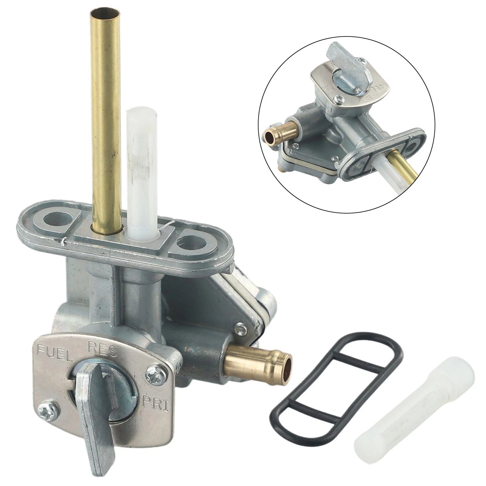 Fuel Petcock Gas Tank Aluminum Alloy Rubber Switch For Kawasaki En500