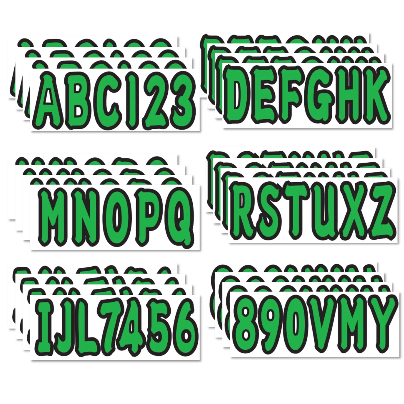 Set Of 4 3" Boat Registration Decals A-z Letters And 0-9 Numbers