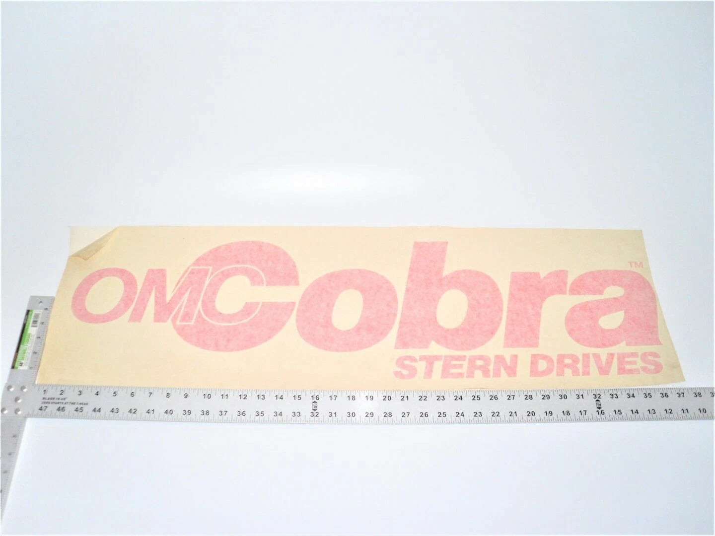 Omc Cobra Sterndrive Motors 37-1/2"x12" Red Wall Sticker