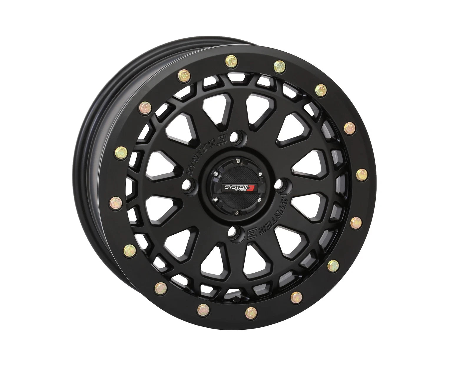 System 3 Sb6 Bl Wheel 15x7 4/156 Fit Polaris Rzr Atv/utv Matte Black