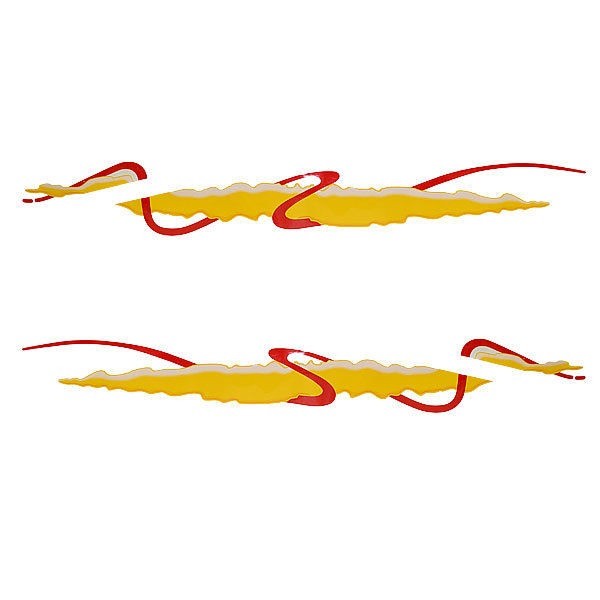 Boat Graphic Decals E-Racer Yellow Stickers Set of 2 by Rinker