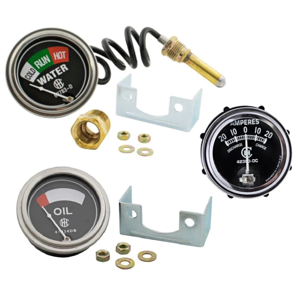 Oil Amp Temperature Gauge Set Fits Farmall H M W4-9 T6 Fits