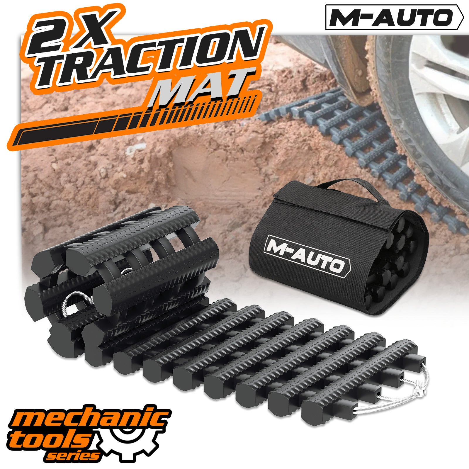 2 Pcs Portable Recovery Vehicle Traction Mat Off-Road T