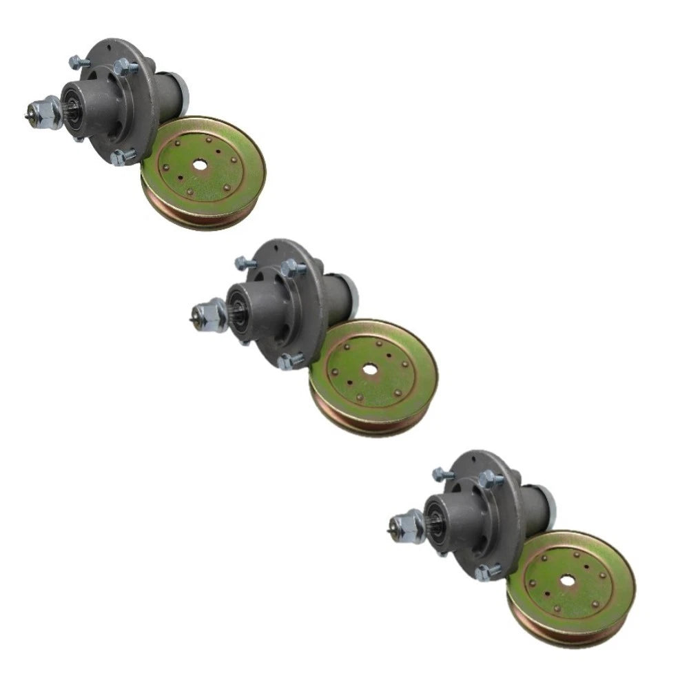 Set Of 3 Deck Spindle W/pulley Fits Husqvarna Fd52 Fd48 Ts 342 Mz