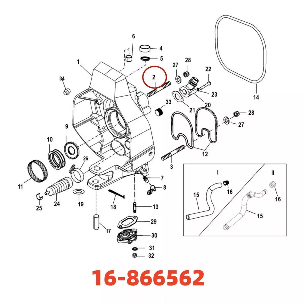 4Pcs Studs for Mercury Mercruiser Quicksilver 16-866562 Compatibility