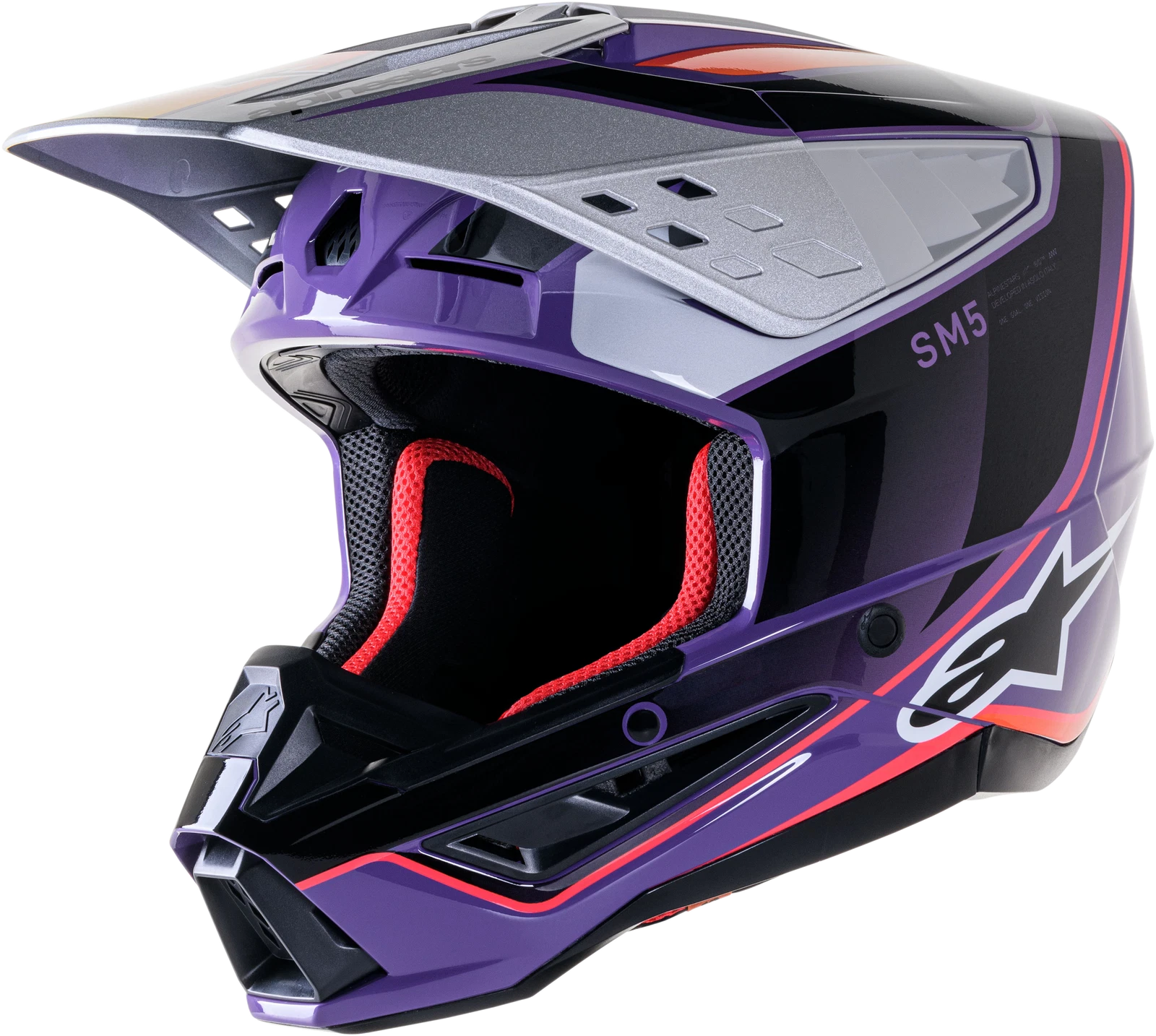 Alpinestars S M5 Sail Off-road Helmet Small Violet/black/s<wbr/>ilver