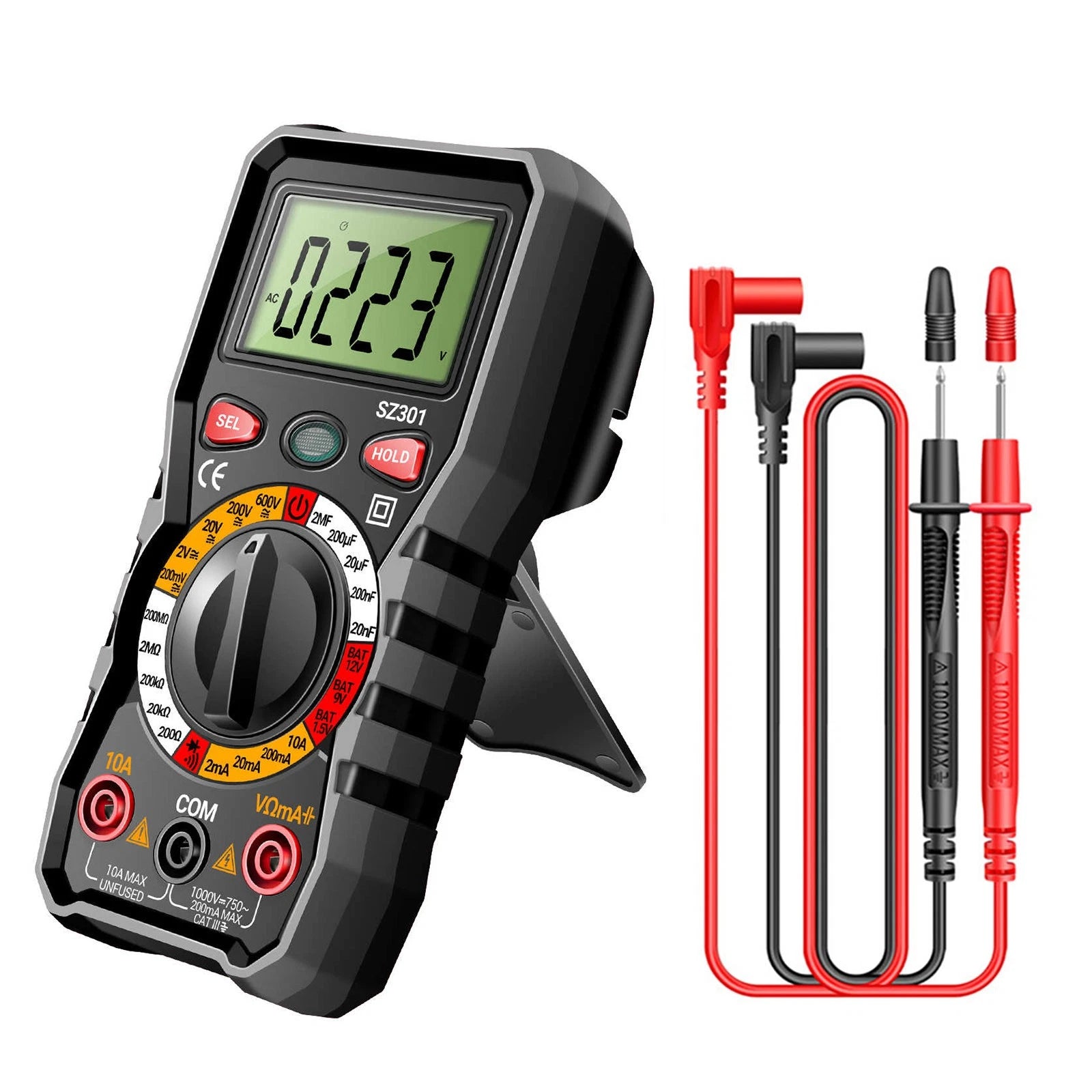 Multi-function Digital Multimeter 600V 10a Capacitance Diode Test W