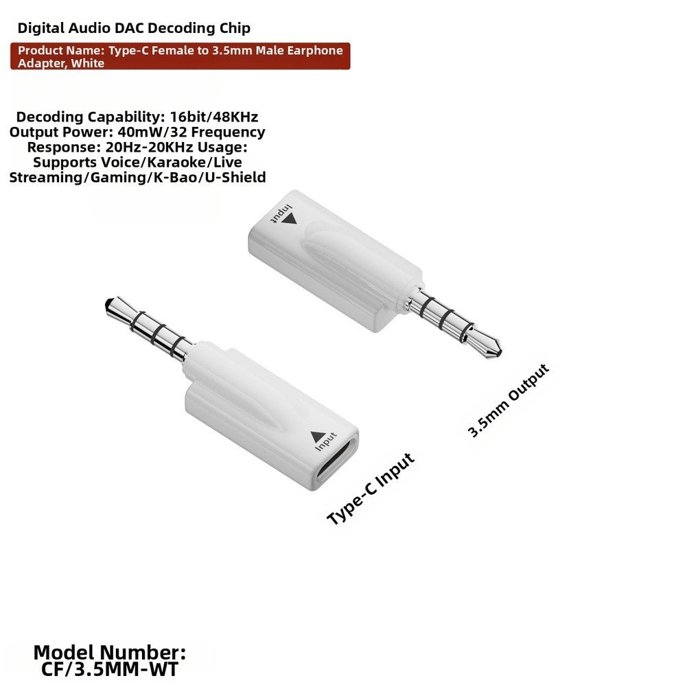 Digital Type C to 3.5mm Audio Adapter