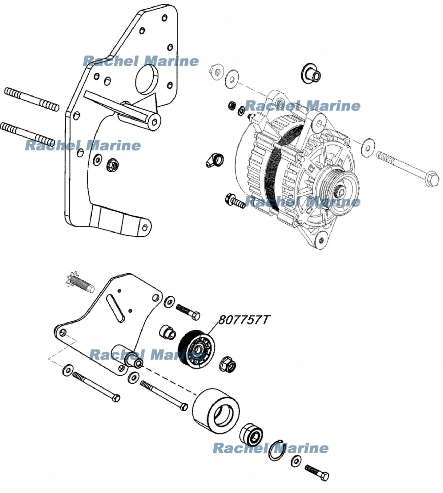Idler Pulley – Mercury Mercruiser GM V6/V8 Engines