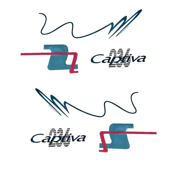 Rinker Boat Graphic Decal Kit Captiva 236 Teal/Silver/Pink by Rinker
