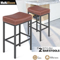 2 PCS Leather Upholstered Bar Stool Set