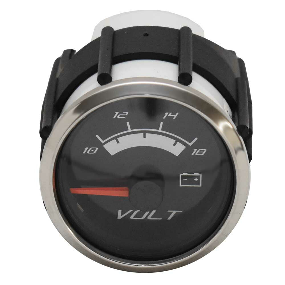 Faria Boat 10-18 Voltage Gauge VBC024A | 2 1/8 Inch Silver Black by Faria