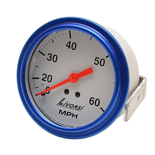 Livorsi Boat Speedometer Gauge GDS60W Blue / White 60 MPH by Livorsi