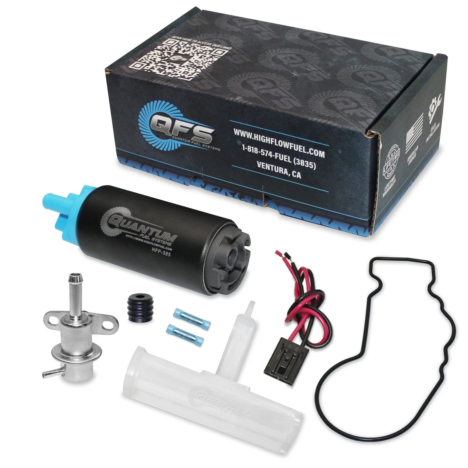 Qfs Marine Fuel Pump + Regulator + Gasket For Yamaha Mercury