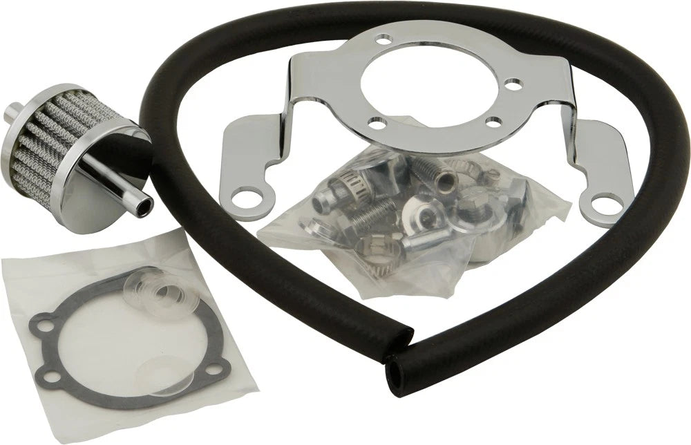 Harddrive Complete Mount Kit Breather Hose Chrome For
