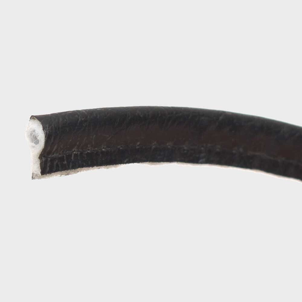 Boat Puff Cord Welting Faux Leather Black 1/2 x 1/4 Inch