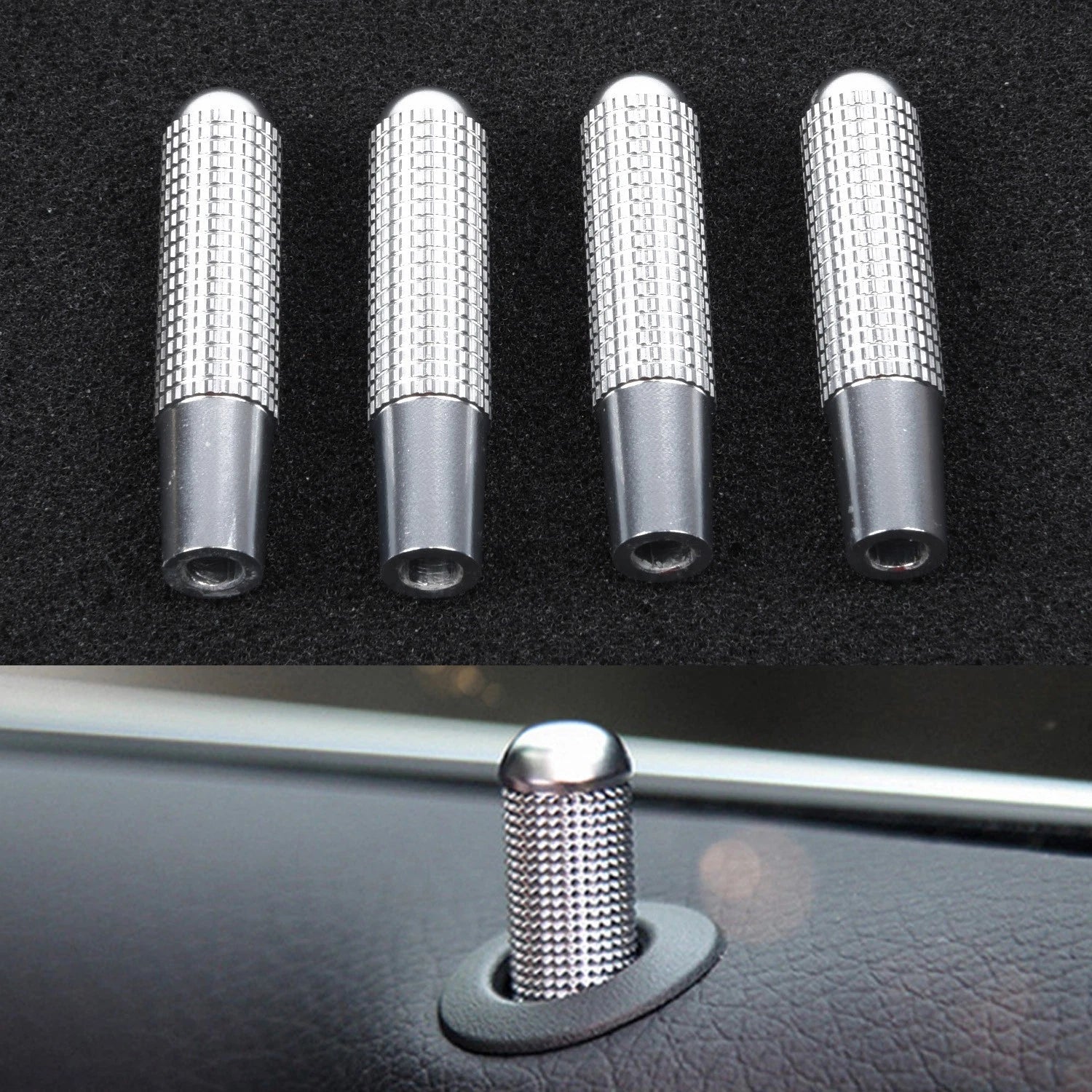 4x For Mercedes Metal Round Door Lock Pins Knob W205 W166 W213 Gle C