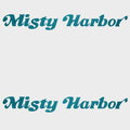 Boat Decals Teal Logo Stickers Pair by Misty Harbor