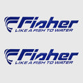 Fisher Boat Brand Decals 48228 Blue Stickers (Pair) by Fisher