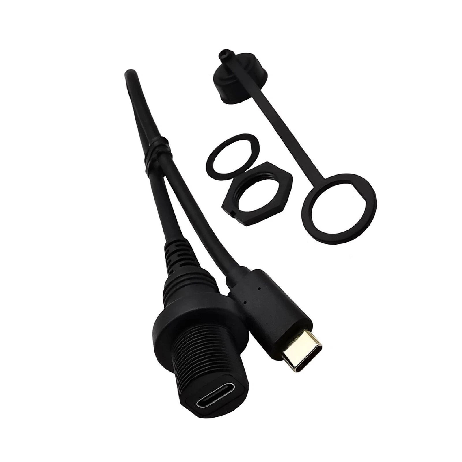 Usb 3.1 Type-c Male To Female Car Flush Panel Mount Extension