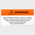 Maneuverability Warning Decal Triton White Orange by Triton