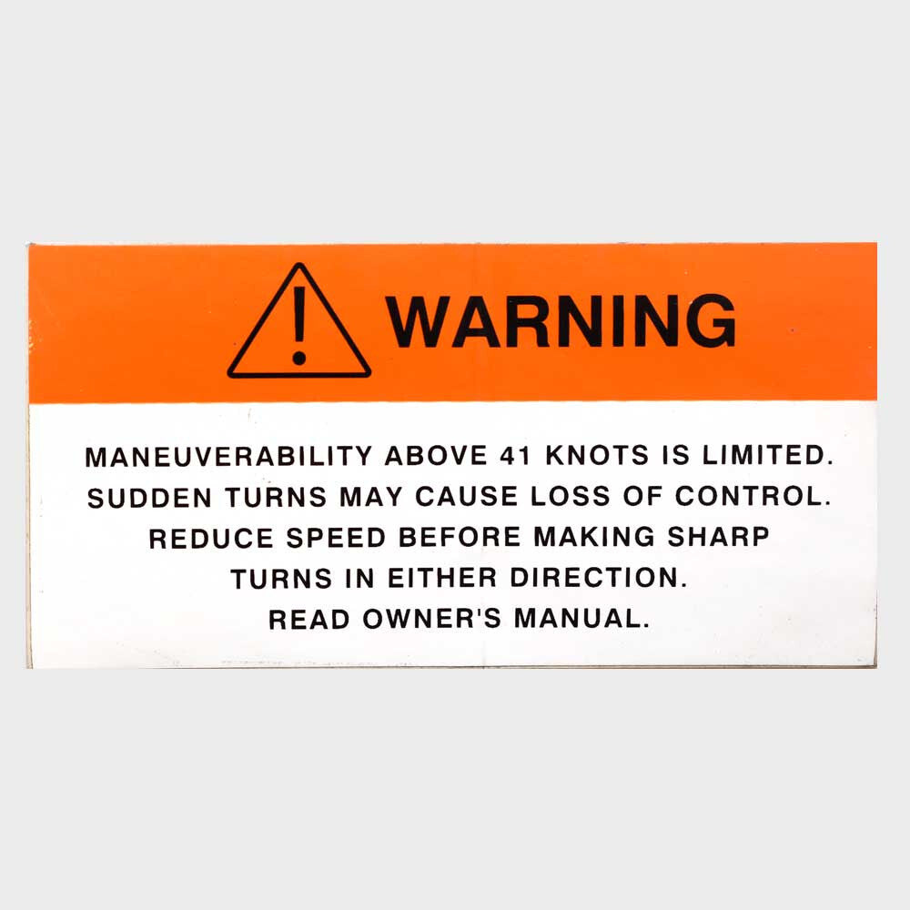 Maneuverability Warning Decal Triton White Orange by Triton