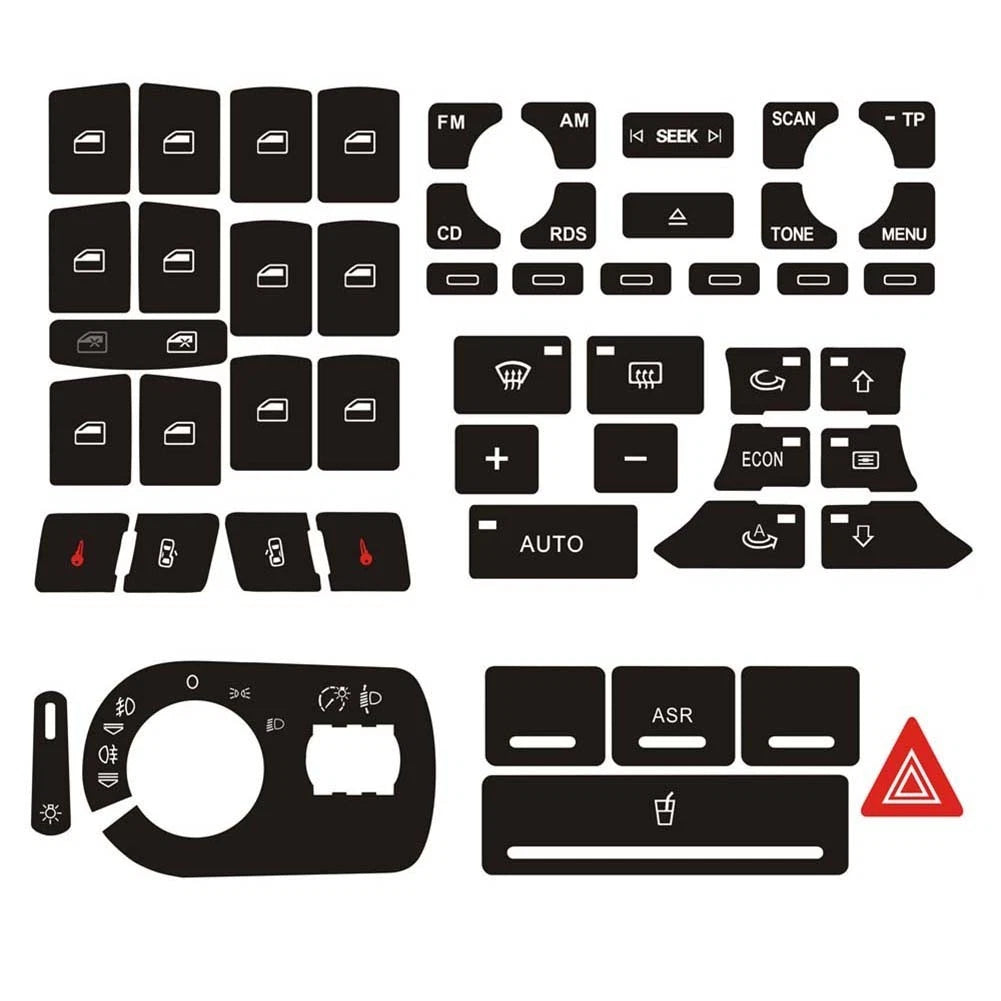 Car Interior Trim Button Repair Accessories Anti-scratch Black Car