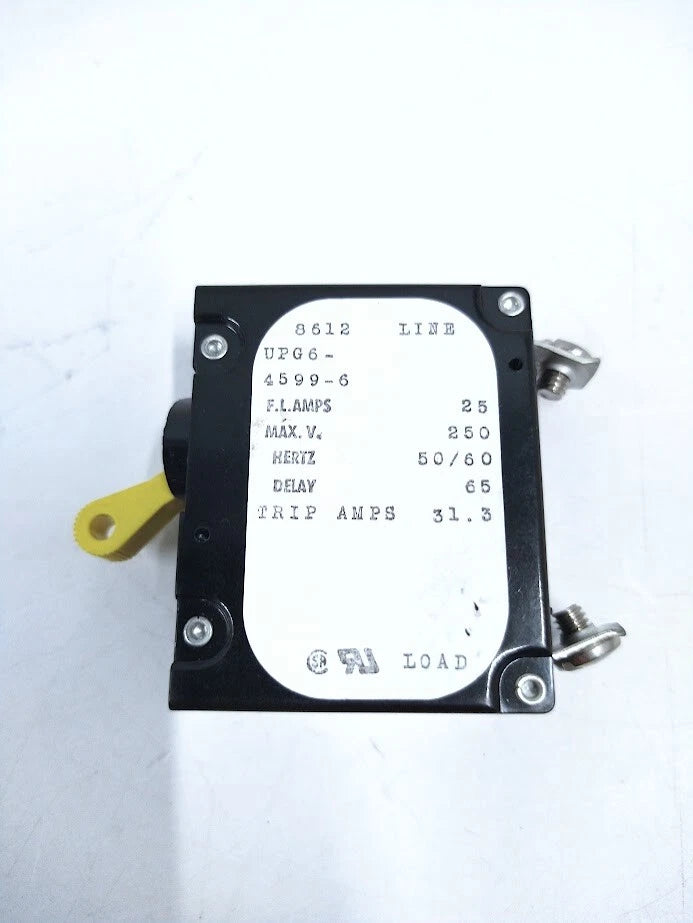 Airpax Upg6-4599-6, Circuit Breaker Switch, 25 Amp | Hook & Hull Co