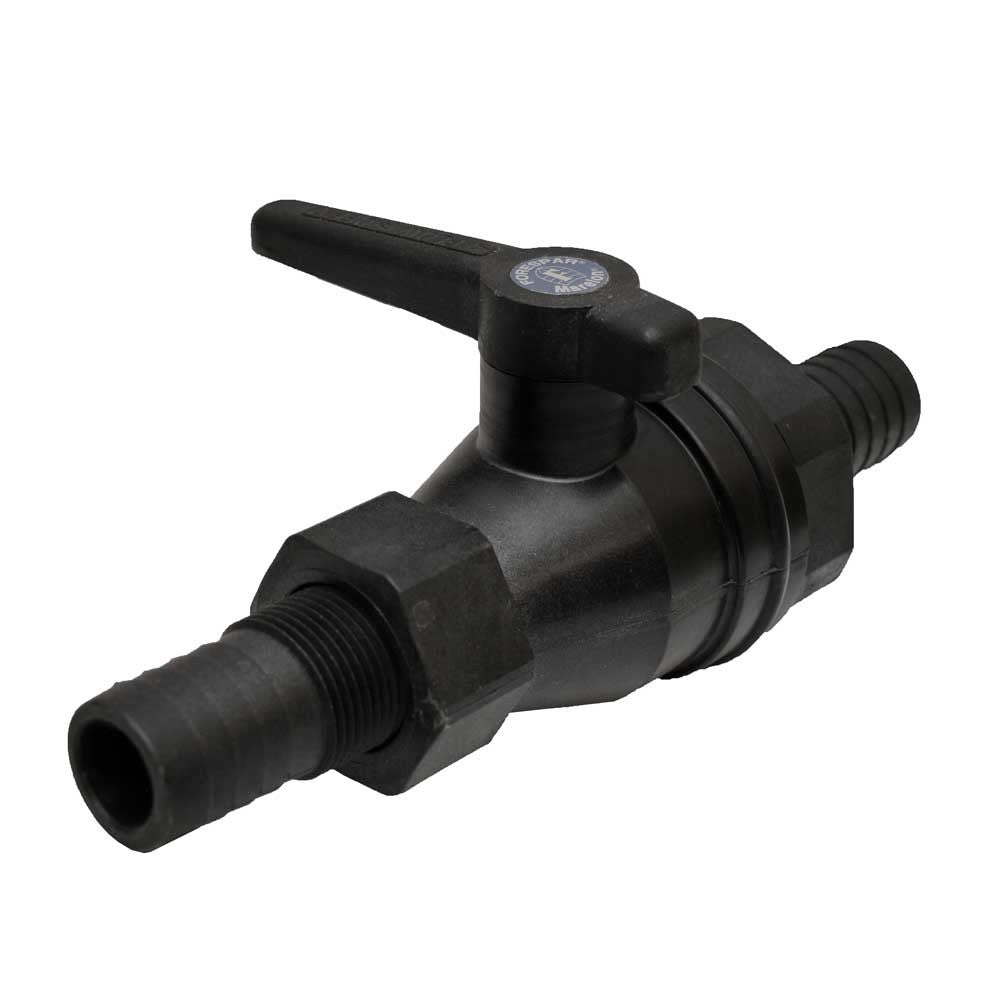 Forespar Boat Ball Valve 905102 | 1 1/4 Inch Barbed Black Plastic by Forespar