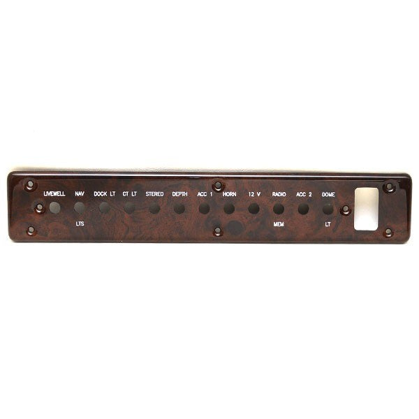 Hurricane Boat Blank Switch Panel 14 x 2 1/2 Inch Woodgrain by Hurricane
