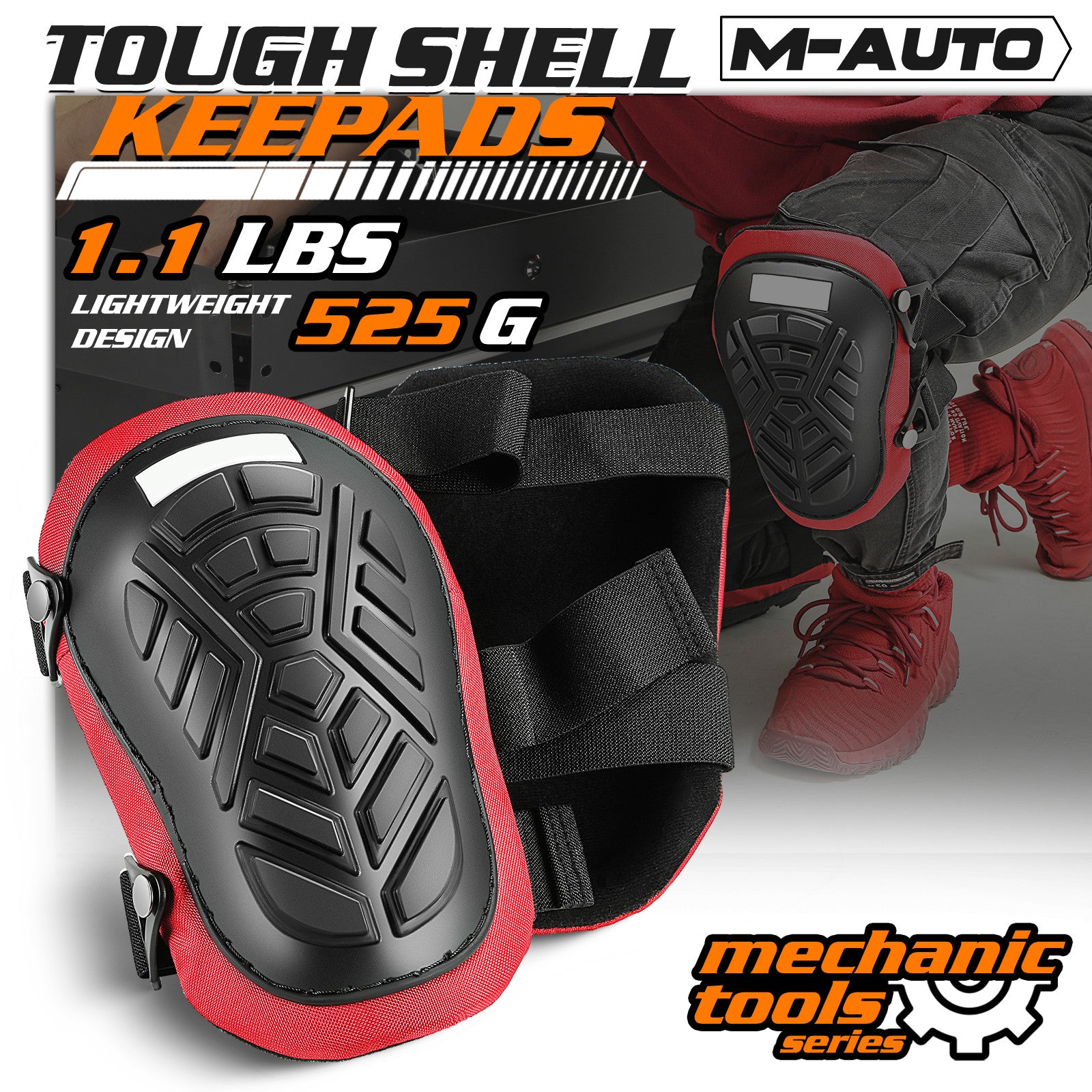 Adjustable Strap Knee Pads with Hard Cover
