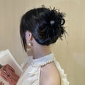 Stylish Hair Clip Black Feather Clip Accessories