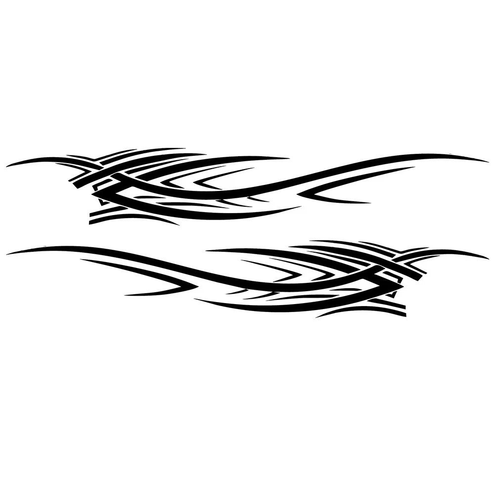 2×94.4in Flame Graphics Car Body Side Stickers Flame Racing Sports
