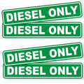 DIESEL ONLY Vinyl Stickers - Decals - Labels for Truck Oil Gas Fuel 4x