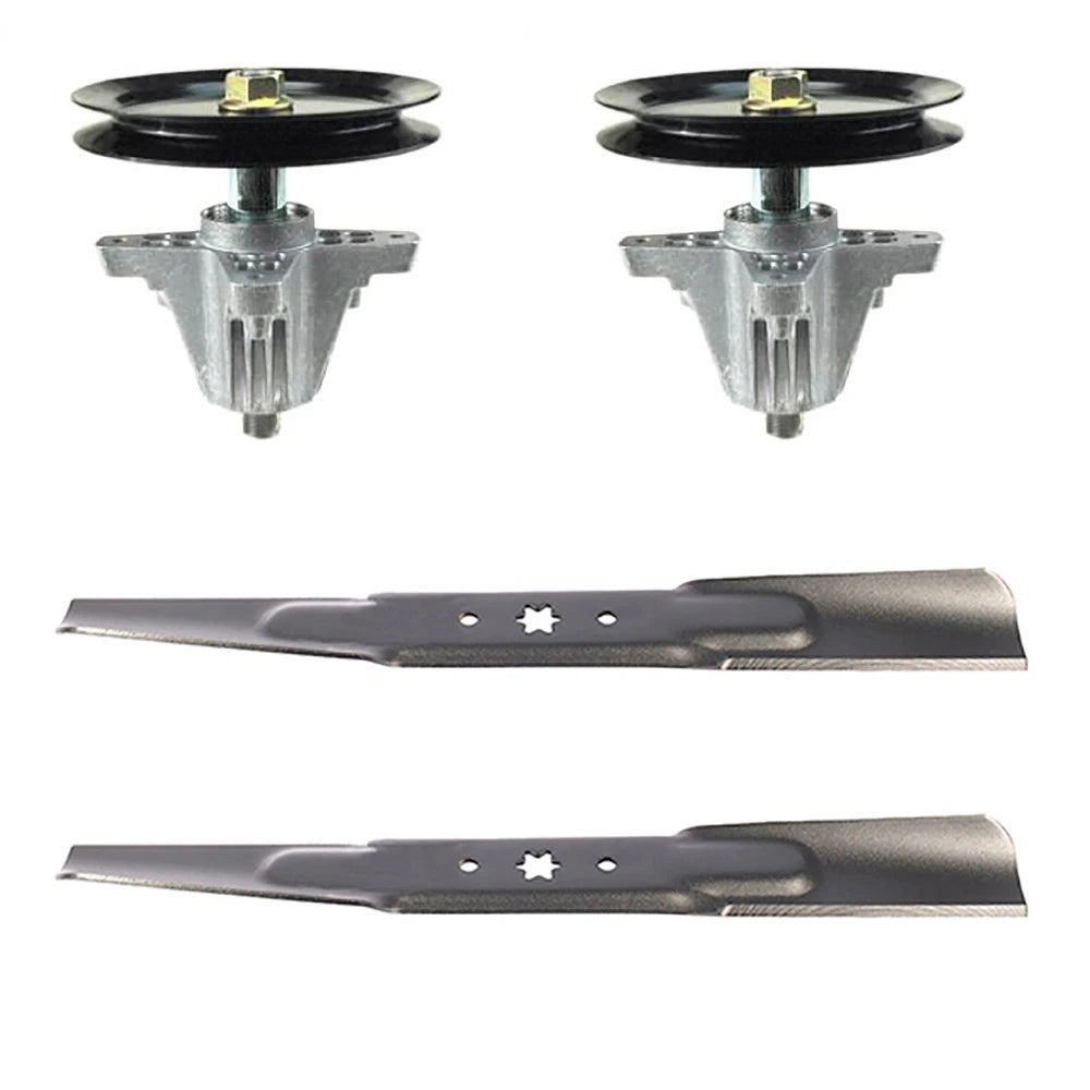 46" Lawn Mower Deck Parts Spindles & Blades Kit For Troy Bilt Horse Xp