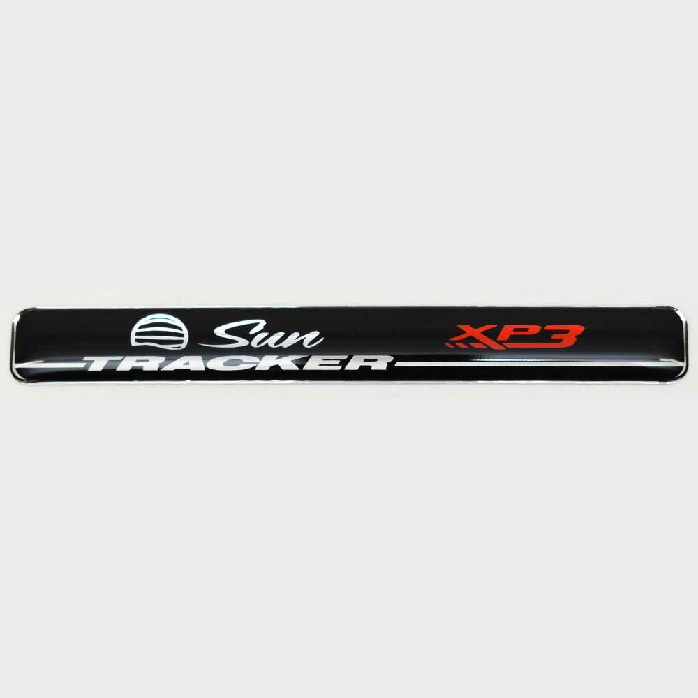 Tracker Raised Emblem Decal Black Silver by Tracker
