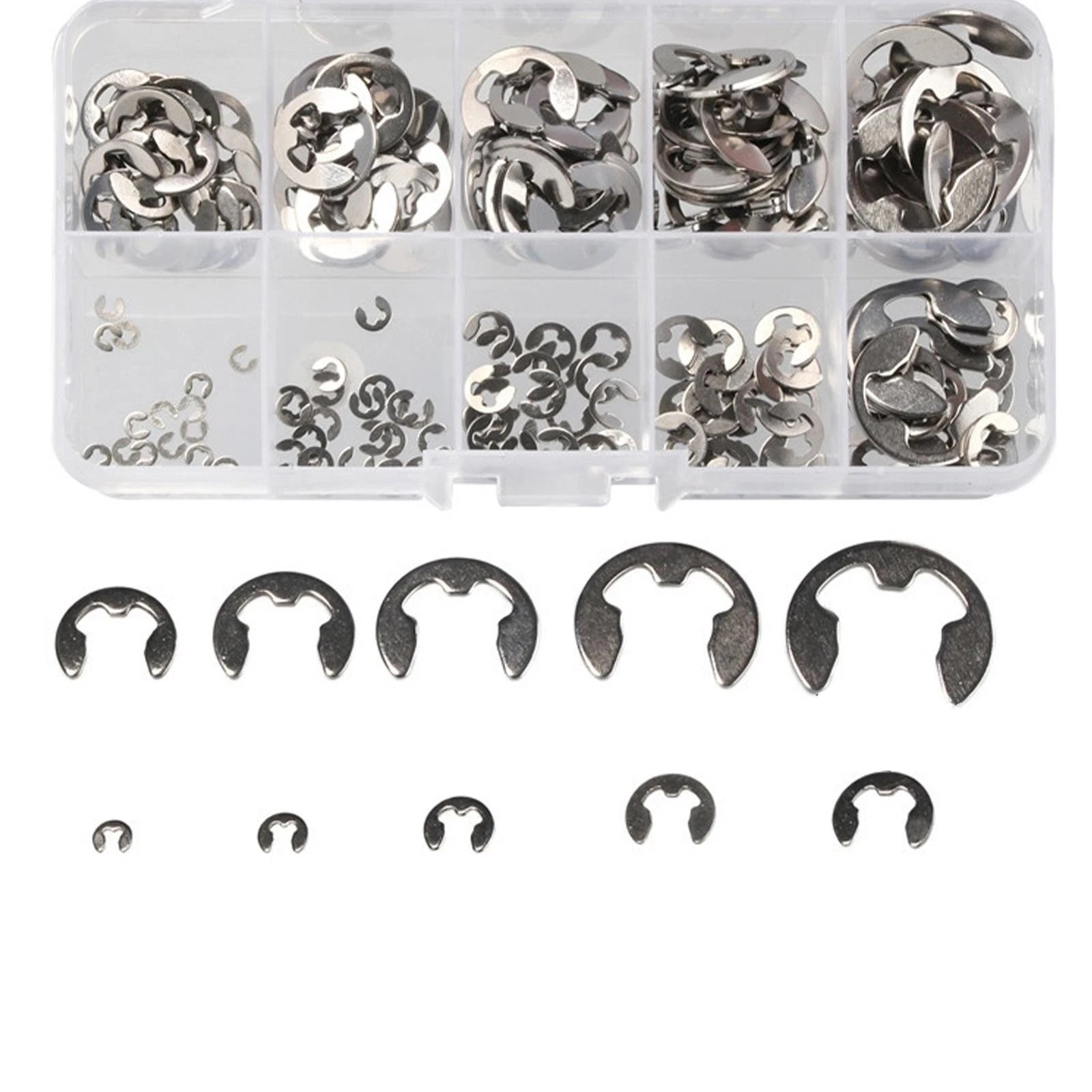 Stainless Steel E-clip Retaining Circlip Assortment Kit 1.5mm To 10mm