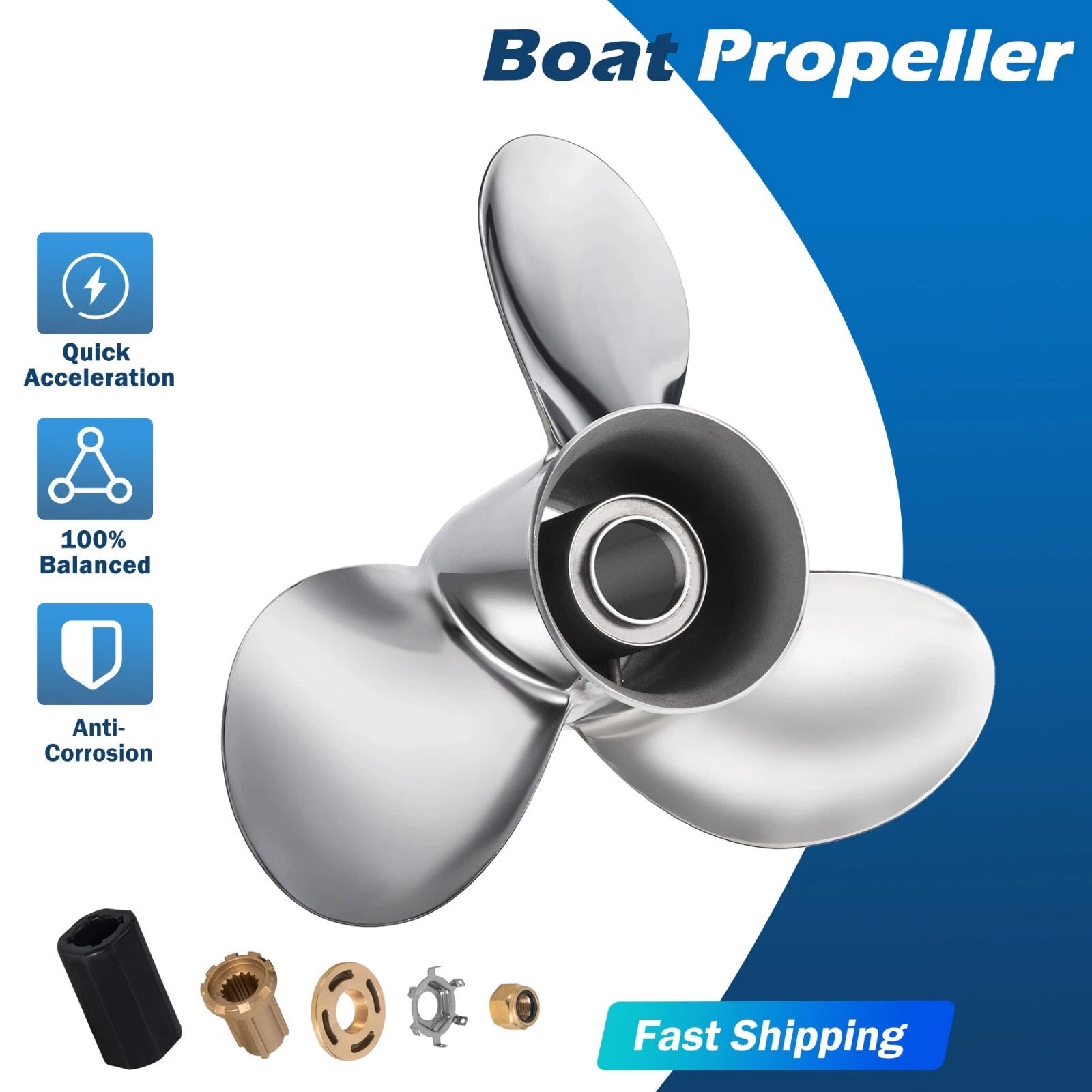 Boat Propeller 13x19 Fit Mercury Engine Outboard Engine 40-140hp