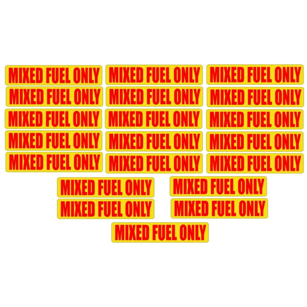 20x Mixed Fuel Only Vinyl Decals for 2-Stroke Cycle Oil Gas Mix Ratio