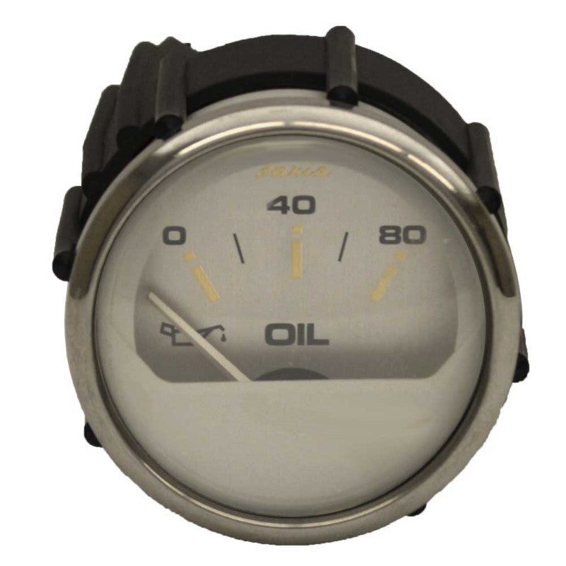 Boat Oil Gauge 2 Inch Silver White by Faria